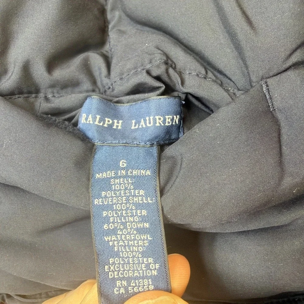 Ralph Lauren Kids Reversible Puffer Vest Down Filled‎ Preppy Winter Size 6